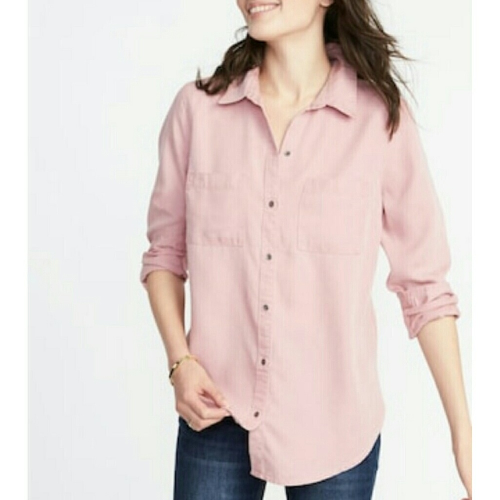 Old Navy Tencel Utility Shirt in Teak Rose